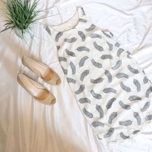 H&M Feather Pattern Sheath Dress Size 4